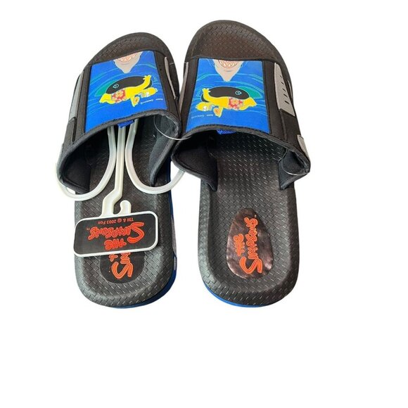 NEW Men's 9/10 Slip On Sandals Homer The Simpsons Rare Men's Slides Strap Shark - Picture 6 of 9